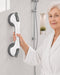 Suction Grab Bars for Shower, Gel-Enhanced Shower Handles for Seniors, Grey