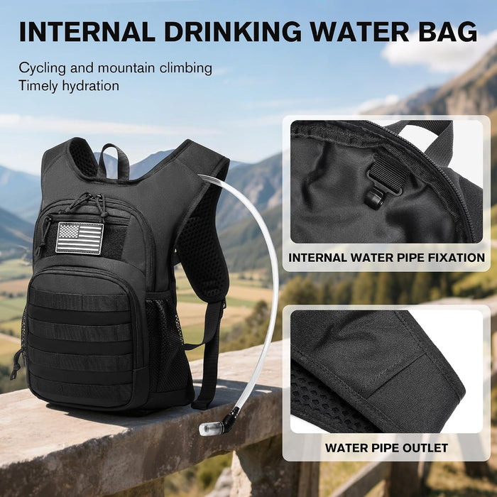 Hydration Backpack with Water Bladder for Hiking Tactical Hydration Pack for Men Women Molle Water Backpack for Hiking