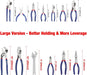 Large Pliers & Wrench Set 6-Piece (10" Water Pump, 10" Slip Joint, 8" Long Nose, 8" Linesman, 6" Diagonal, 8" Adjustable Wrench) for DIY & Home Use, W001329A
