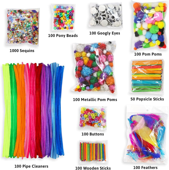 Arts and Crafts Supplies for Kids Craft Materials 1850Pcs