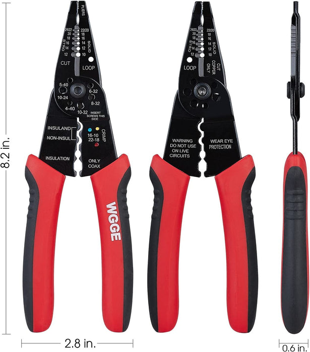 WG-015 Professional Wire Stripper, Wire Cutter and Wire Crimper 8-inch