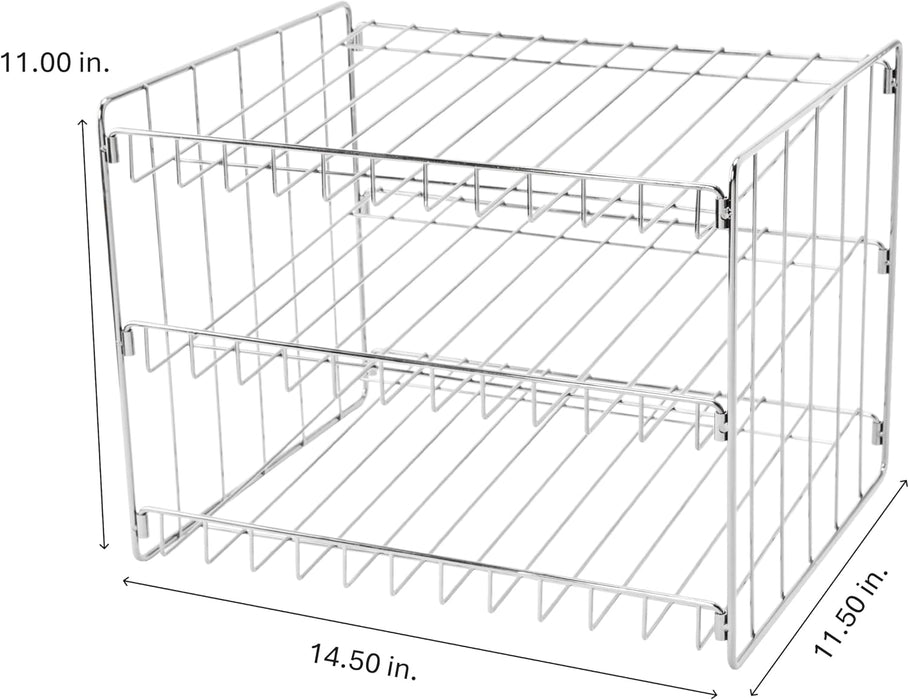 3 Tier Can Organizer | Chrome Steel Canned Food Storage Rack | Holds 36 Cans | Space-Saving Pantry & Cabinet Storage Solution | Easy Access to Canned Goods | Freestanding Design