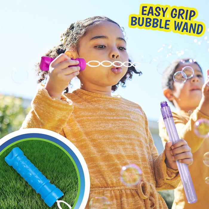 Sunny Days Entertainment  4oz Bubble Wands – 6 Pack Bubble Wand Toy | Summer Fun, Outdoor Birthday Party Favors for Kids, 101799 Blue