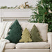Christmas Decorations Plush Throw Pillows: Soft Green Velvet Christmas Tree Shaped Pillow, Cute Rustic Stuffed Cushion X