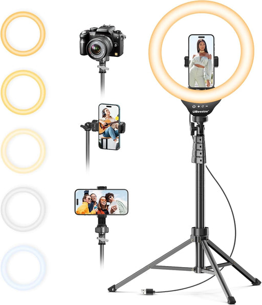 12" LED Ring Light with 62" Tripod Stand, Phone Holder & Remote