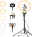 12" LED Ring Light with 62" Tripod Stand, Phone Holder & Remote