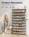 10 Tier Shoe Rack, Tall Shoe Organizer, 32.2" Wide, Black