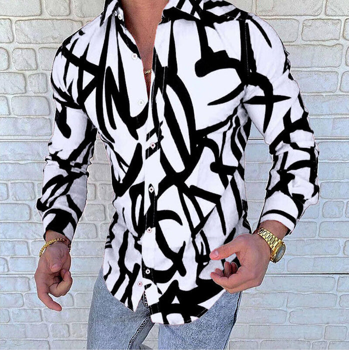 Button up Shirts Men Baroque Fashion Casual Party Long Sleeve Fancy Dress Soft T