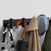 Black Hat and Coat Wall Mount Rack 5 Hooks for Robes, Bags, Keys, and Towels Bathroom Towel Hanger Organizer (1 Pack)