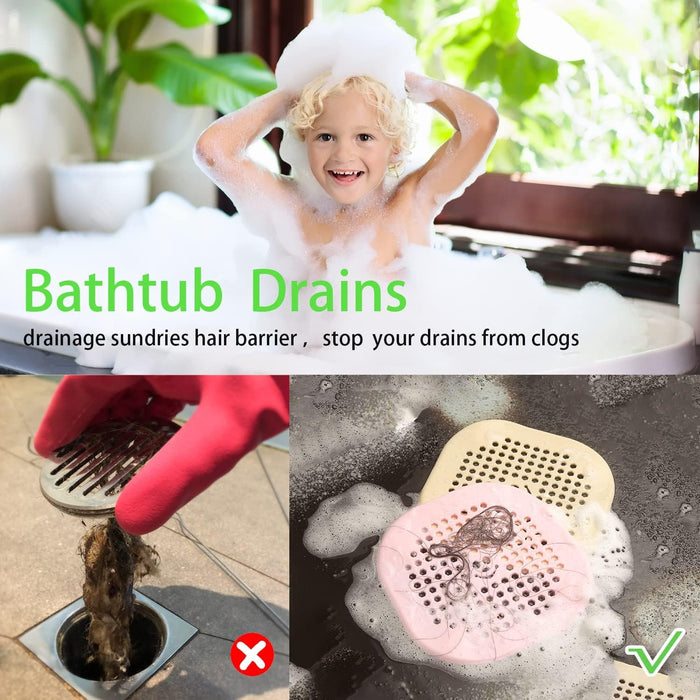 2 Pack Drain Hair Catcher Silicone Bathroom Accessories Shower Drain Protector Sink Drain Strainer Hair Stopper for Show