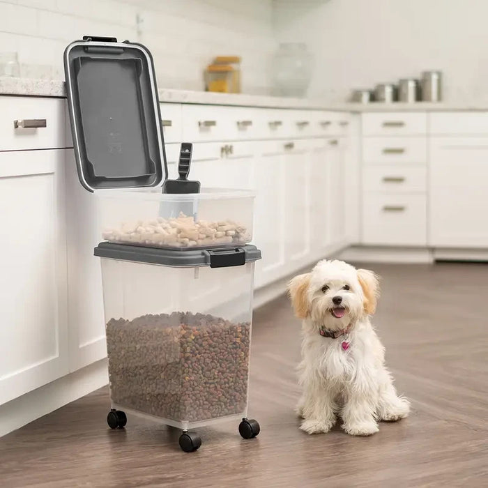Airtight Rolling Pet Food Storage Container with Scoop
