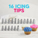 Piping Bags and Tips Set, 11.8 Inch 100 Anti Burst Piping Bags, 124 Pcs Cake Decorating Kit with 16 Piping Tips, 1 Reusa