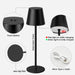 Rechargeable Table Lamp Sets, Cordless Battery Operated Lamps, Black