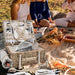 19Pcs Picnic Basket for 2 with Insulated Liner and Waterproof Picnic Blanket Wine Pouch, Large Wicker Picnic Hamper for Camping,Outdoor,Valentine Christmas for Couples