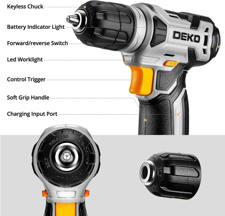 Tool Set：Tool Kit with 8V Cordless Drill,Tool Box with Drill,Hand Drill Set for Men & Women,Home Tool Kits for House Rep