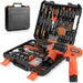 152 Piece Basic Tool Set, Portable Tool Box with 12V Cordless Drill, Home Repair Hand Tool Kit, General Household Drill 