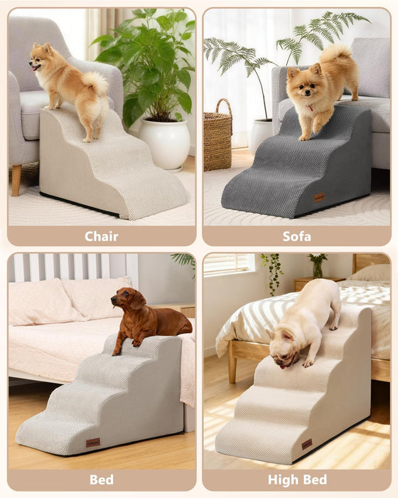 Dog Stairs for Small Dogs,3 Step Dog Ramp for Couch,Non-Slip Steps