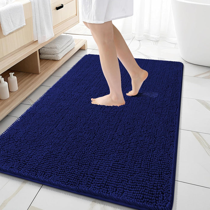 Bathroom Rugs 30X20, Extra Soft Absorbent Chenille Bath Rugs, Rubber Backing Quick Dry, Machine Washable Bath Mats for Bathroom Floor, Tub and Shower, Home Decor Accessories, Grey