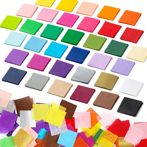 5400 Pcs 1 in Tissue Paper Squares 36 Assorted Colors for Crafts