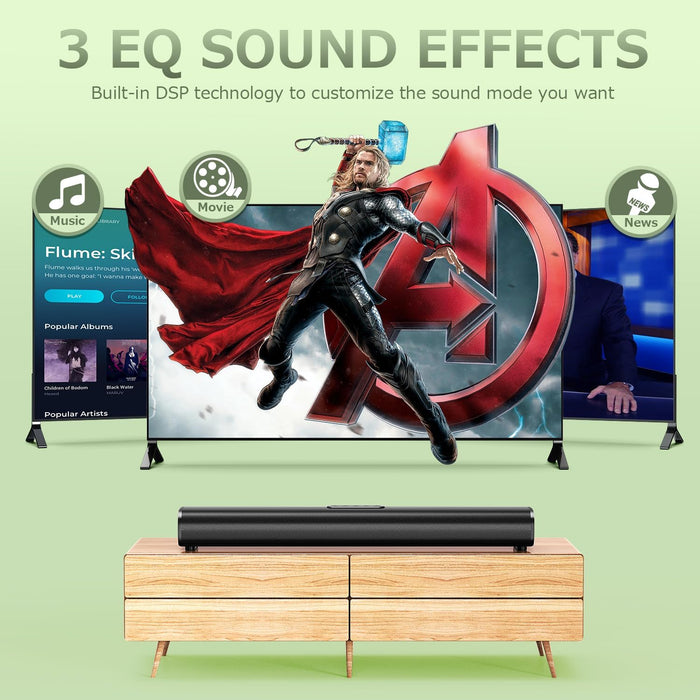 80W Sound Bar for Smart TV with HDMI ARC & Bluetooth 5.0