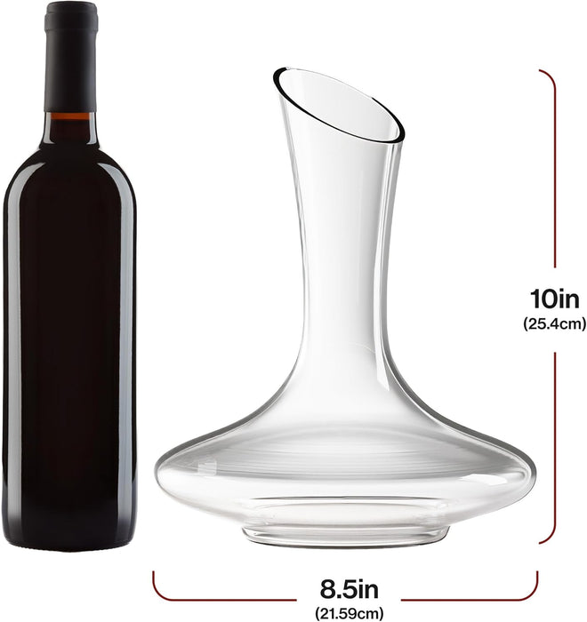 Large Elegant Crystal Wine Decanter with Built-in Aerator