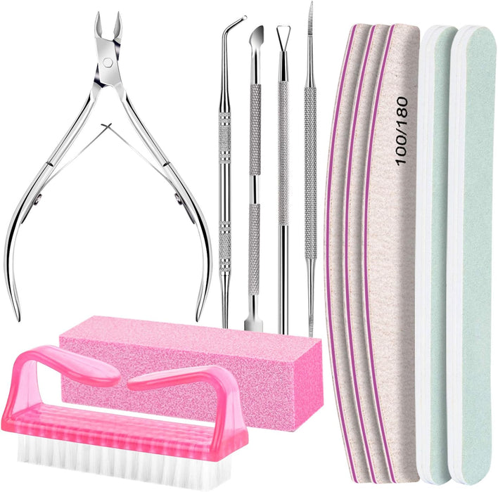 Nail Care Kit, Nail Files 100/180, Nail Buffer Block, Cuticle Nippers, Cuticle Trimmer, Cuticle Pusher, Nail Tools, Nail