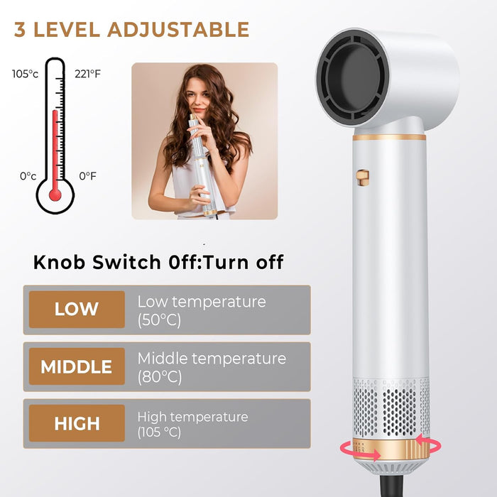 5 in 1 Hair Dryer Brush Set, Negative Ion Blow Dryer Brush Air Styler Curling Wrap Air Curler, Curling Iron Hair Styling