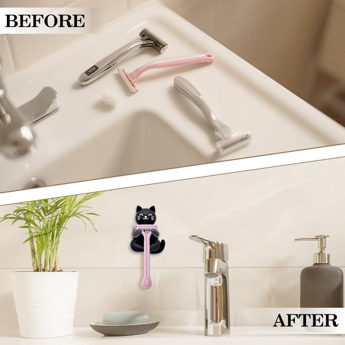 Cute Sloth Razor Holder for Shower Wall, Cat Lover Bathroom Decor