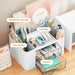 Pen Organizer with 2 Drawer, Multi-Functional Pencil Holder for Desk, Desk Organizers and Accessories with 5 Compartment