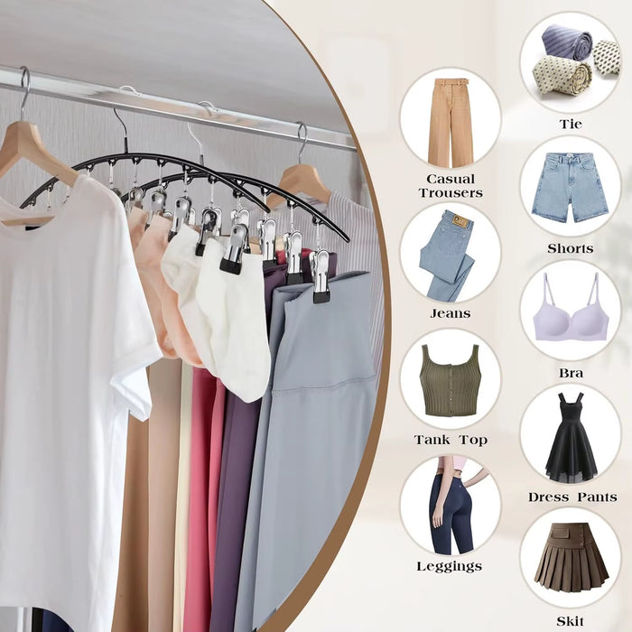 1/2/3PCS Legging Organizer for Closet, Pants Hangers With10 Clips Holds Space Saving Hanging Closet Organizer