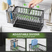 2-Tier Kitchen Sink Caddy Organzier Rack with Dish Brush Sponge Holder