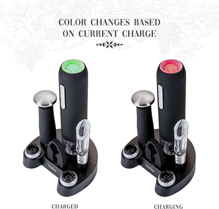 Wine Gift Set, 7-Piece Electric Opener, Aerator & Preserver Kit
