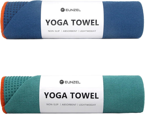 2 Pack Hot Yoga Towel with Grip Dot, Non Slip Yoga Mat Towe Sweat Absorbent Towel for Hot Yoga,Bikram, Pilates and Fitne