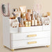 Makeup Organizer for Vanity with Brush Holder, Large Bathroom Countertop Cosmetic Organizer Skin Care Storage, Easy to S