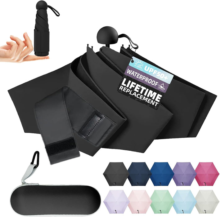 Umbrella Travel Size Mini Umbrella with UPF 100+ UV Rain Protection