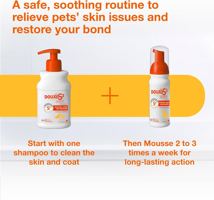 S3 PYO Medicated Dog Shampoo with 3% Chlorhexidine for Dogs – Antibacterial & Antiseptic Yeast Infection Treatment For Dogs & Cats, Clinically Proven, 6.7 fl oz