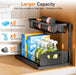 Under Kitchen Sink Organizer, Metal Pull Out Bathroom Organizers and Storage, 2-Tier Cabinet Organizer Shelf with Slidin