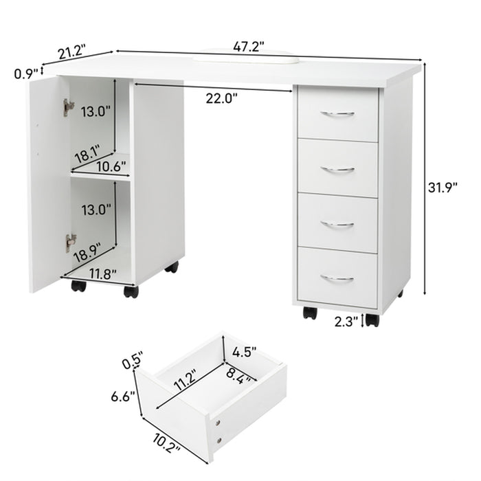 Four-Drawer Nail Art Workstation