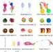32Pcs Cat Toys Kitten Interactive Pet Toys Assortments, Foldable Rainbow Tunnel, Teaser Wand Fluffy Mouse Crinkle Balls Bell Play for Puppy Kitty (3 way)