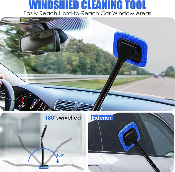 18PCS Car Cleaning Kit, Car Interior Detailing Kit with Blue High Power Handheld Vacuum, Detailing Brush Set, Windshield