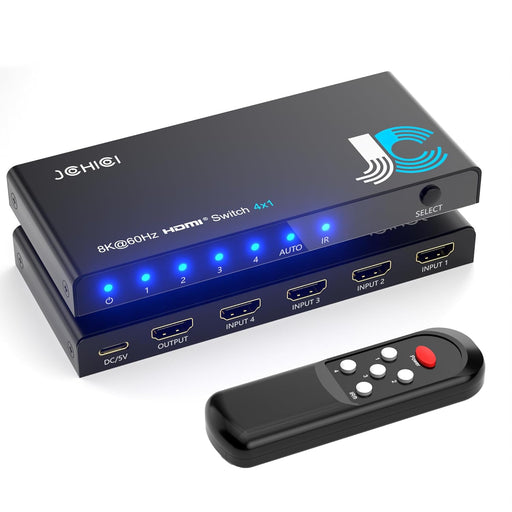 HDMI 2.1 Switch 4 in 1 Out 8K 60Hz 4K 120Hz for PS5 Xbox Apple TV