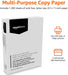 Multipurpose Copy Printer Paper, 20 lb, 8.5 x 11 Inches, 3 Reams (1,500 Sheets), 92 Bright White for Home Use