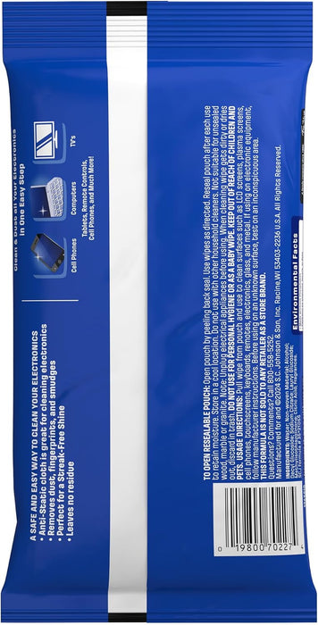 Electronic Cleaning Wipes, Anti-Static & Ammonia-Free, 25 Count