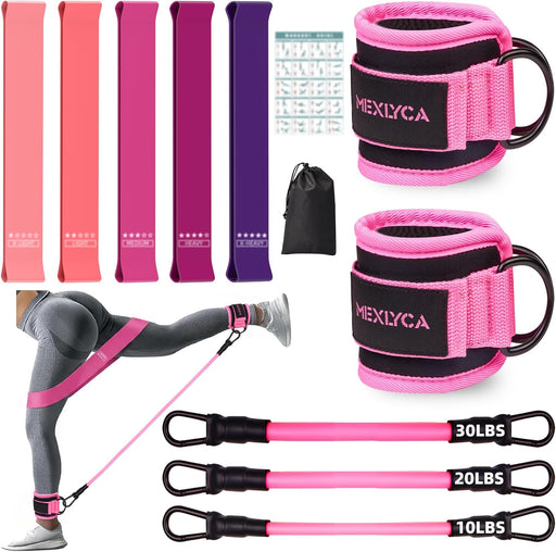 Resistance Bands Set – Resistance Band and Adjustable Ankle Exercise Bands with Cuffs Great Equipment for Training, Work