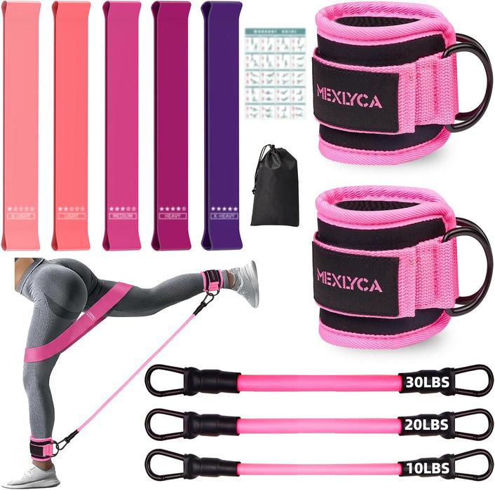 Resistance Bands Set – Resistance Band and Adjustable Ankle Exercise Bands with Cuffs Great Equipment for Training, Work