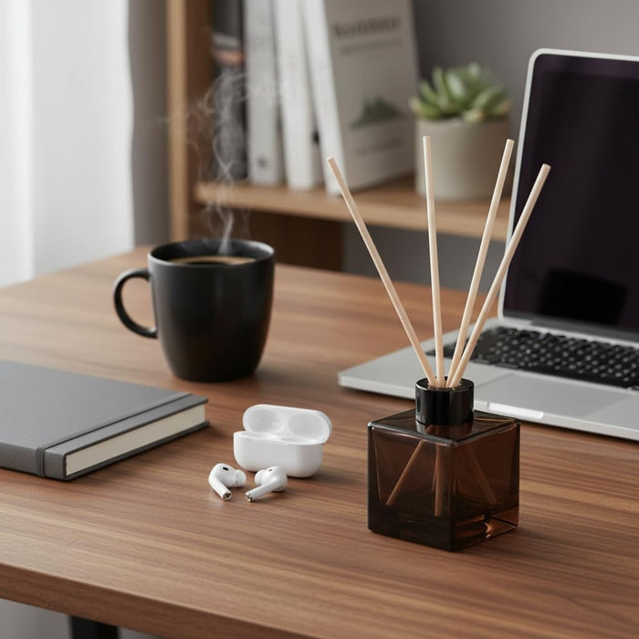 100ml 2pcs Reed Diffuser Bottles - Fragrance Diffuser Empty Bottle with 20pcs Reed Sticks for Home Fragrance Accessories and Women Gift Room,Home,Bathroom Decor