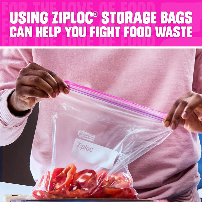 Quart Food Storage Bags, Stand-Up Bottom, 80 Count