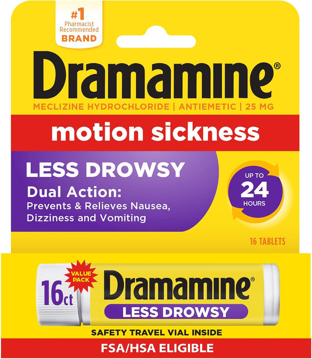 Motion Sickness Relief, Less Drowsy, 16 Count
