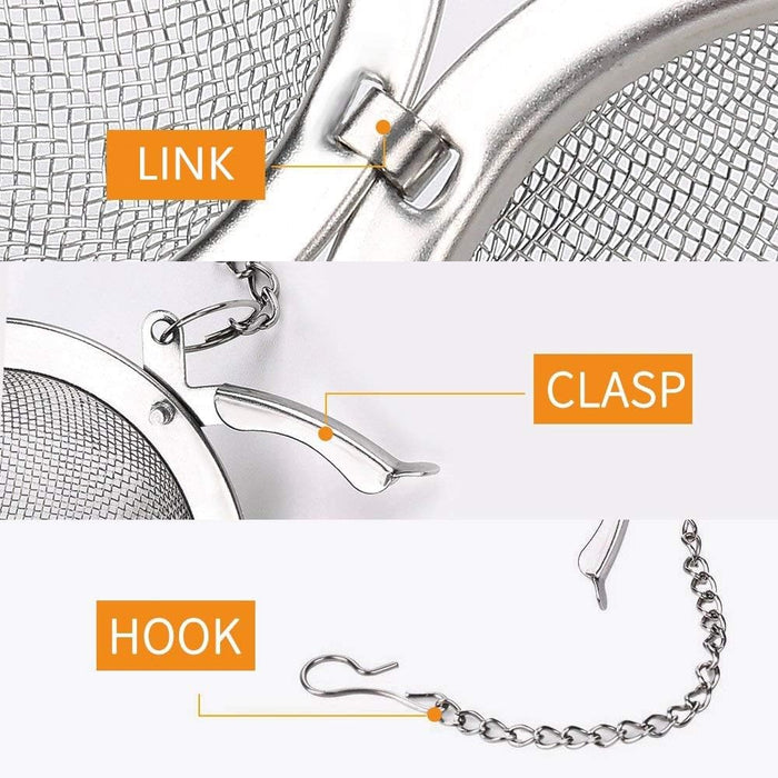 2pcs Stainless Steel Mesh Tea Ball 2.1 Inch Tea Strainers