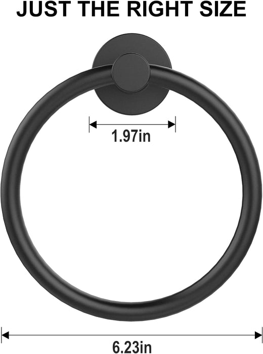 Towel Holder for Bathroom Wall Matte Black Towel Ring